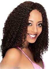 Outstanding Medium Curly Sepia No Bang African American Lace Wigs for Women 18 Inch