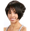 Short Wavy Black Side Bang African American Wigs for Women 10 Inch