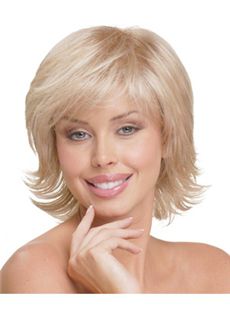New Impressive Short Wavy Blonde African American Wigs for Women 12 Inch
