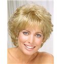 Quality Wigs Short Wavy Blonde Full Bang African American Wigs for Women 12 Inch
