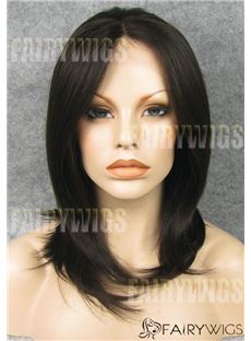 Popurlar Medium Sepia Female Straight Lace Front Hair Wig 16 Inch