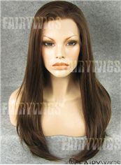 Fantastic Long Brown Female Straight Lace Front Hair Wig 20 Inch