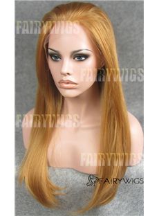 Fantastic Long Blonde Female Straight Lace Front Hair Wig 22 Inch