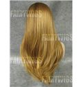 Dynamic Feeling from Long Blonde Female Straight Lace Front Hair Wig 20 Inch