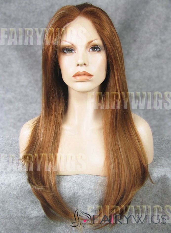Wonderful Long Brown Female Straight Lace Front Hair Wig 22 Inch