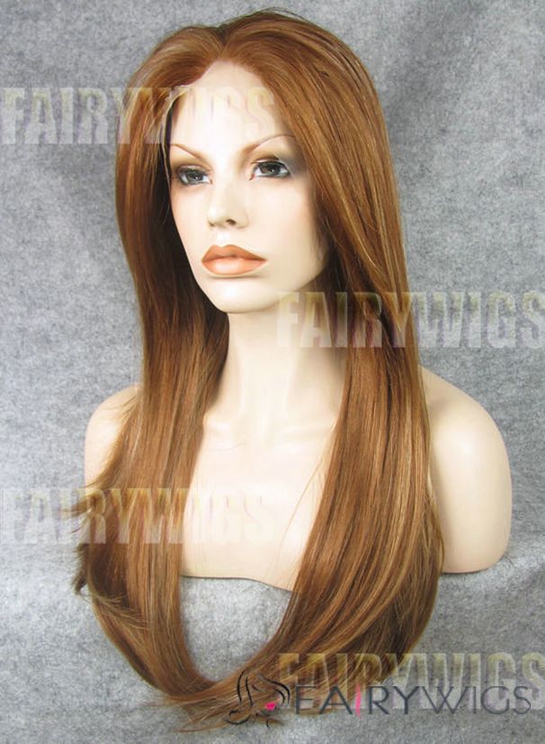 Wonderful Long Brown Female Straight Lace Front Hair Wig 22 Inch