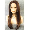 Exquisite Long Brown Female Straight Lace Front Hair Wig 20 Inch