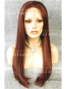 Delicate Long Brown Female Straight Lace Front Hair Wig 20 Inch