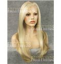 Up-to-date Long Blonde Female Straight Lace Front Hair Wig 20 Inch