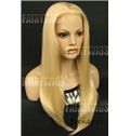 Faddish Long Blonde Female Straight Lace Front Hair Wig 20 Inch
