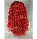 Soft Long Red Female Wavy Lace Front Hair Wig 20 Inch