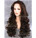 Delicate Long Brown Female Wavy Lace Front Hair Wig 22 Inch