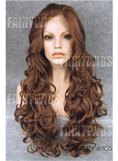 Lovely Long Brown Female Wavy Lace Front Hair Wig 22 Inch