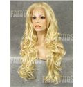 Super Smooth Long Blonde Female Wavy Lace Front Hair Wig