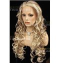 Custom Super Charming Long Blonde Female Wavy Lace Front Hair Wig 24 Inch