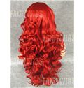 Online Wigs Long Red Female Wavy Lace Front Hair Wig 22 Inch