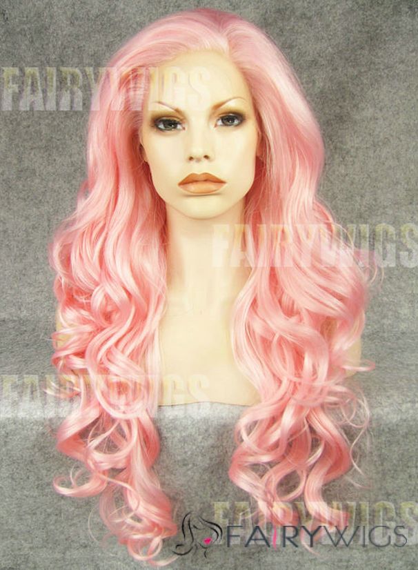 Marvelous Long Colored Female Wavy Lace Front Hair Wig 24 Inch