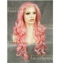 Marvelous Long Colored Female Wavy Lace Front Hair Wig 24 Inch