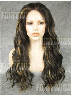Popurlar Long Brown Female Wavy Lace Front Hair Wig
