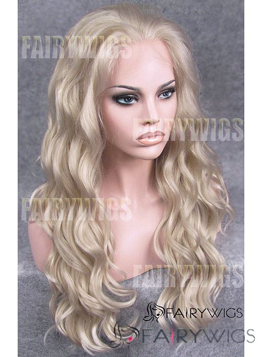 Prevailing Long Blonde Female Wavy Lace Front Hair Wig 22 Inch