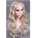 Prevailing Long Blonde Female Wavy Lace Front Hair Wig 22 Inch