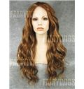 Popurlar Long Brown Female Wavy Lace Front Hair Wig 22 Inch