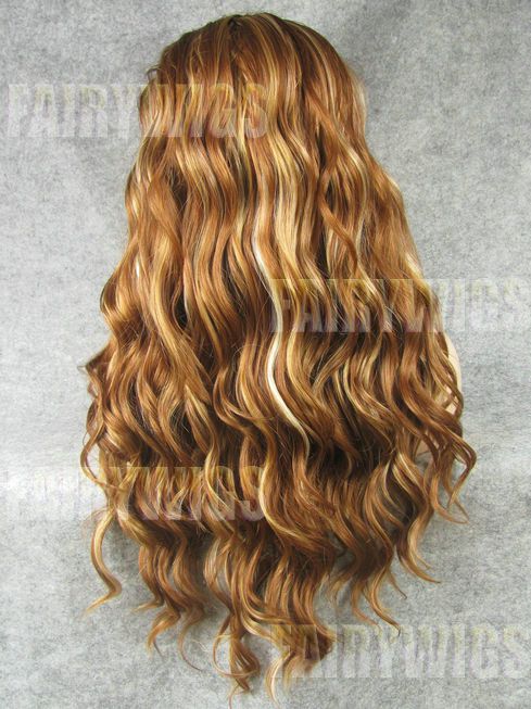 Popurlar Long Brown Female Wavy Lace Front Hair Wig 22 Inch