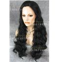 New Long Sepia Female Wavy Lace Front Hair Wig 22 Inch