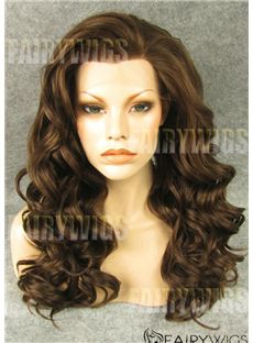 Wholesale Long Brown Female Wavy Lace Front Hair Wig 20 Inch