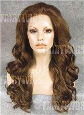 Marvelous Long Brown Female Wavy Lace Front Hair Wig 22 Inch