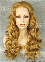 Online Wigs Long Blonde Female Wavy Lace Front Hair Wig 22 Inch