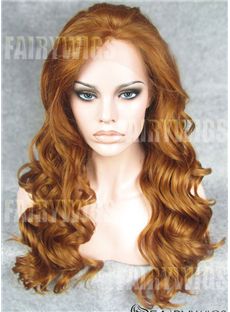 Top-rated Long Brown Female Wavy Lace Front Hair Wig 22 Inch