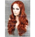 Concise Long Red Female Wavy Lace Front Hair Wig 22 Inch