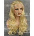 Personalized Long Blonde Female Wavy Lace Front Hair Wig 22 Inch
