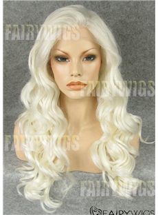 Cheap Long Blonde Female Wavy Lace Front Hair Wig 22 Inch