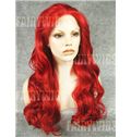 Unique Long Red Female Wavy Lace Front Hair Wig 22 Inch
