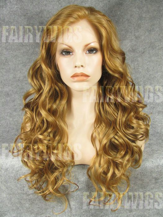 Faddish Long Brown Female Wavy Lace Front Hair Wig 20 Inch