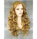 Faddish Long Brown Female Wavy Lace Front Hair Wig 20 Inch