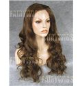 Multi-function Long Brown Female Wavy Lace Front Hair Wig 22 Inch