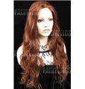 Long Brown Female Wavy Lace Front Hair Wig