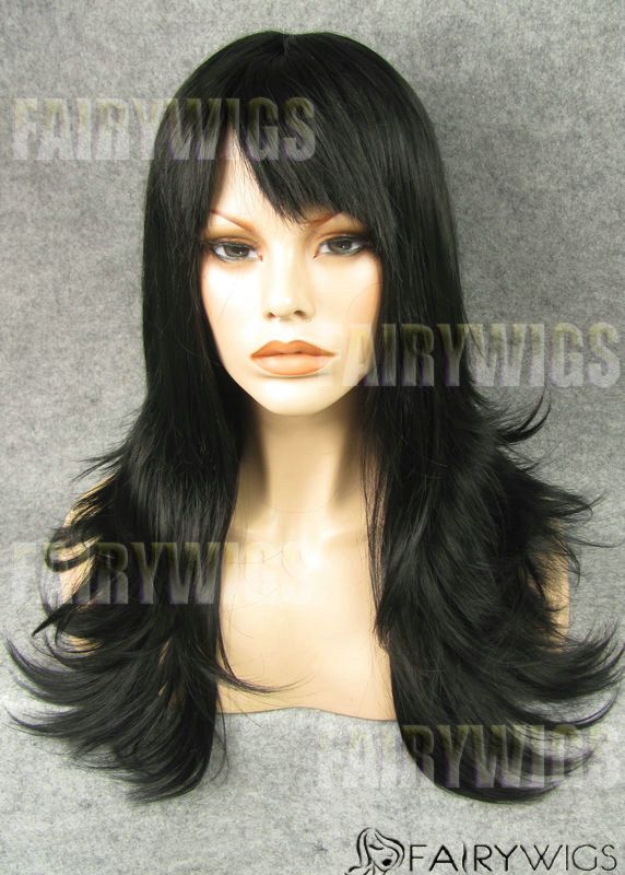 Sale Wigs Long Black Female Wavy Lace Front Hair Wig 22 Inch