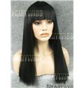 Dynamic Feeling from Long Black Female Straight Lace Front Hair Wig 20 Inch