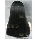 Dynamic Feeling from Long Black Female Straight Lace Front Hair Wig 20 Inch