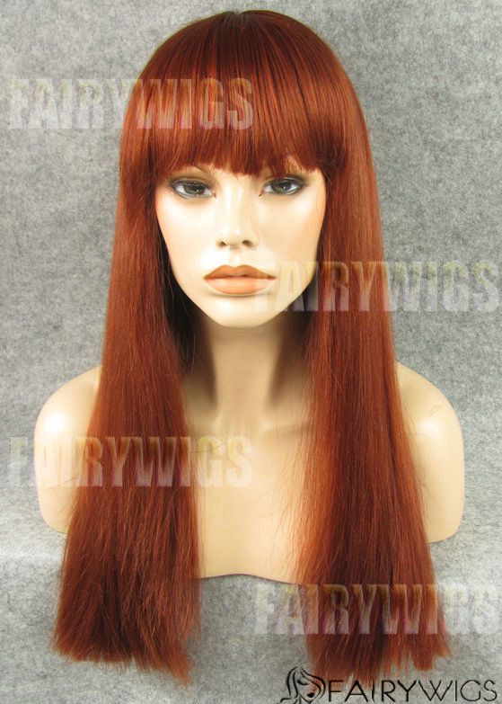 Dynamic Feeling from Long Red Female Straight Lace Front Hair Wig 22 Inch