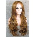Graceful Long Brown Female Wavy Lace Front Hair Wig 22 Inch