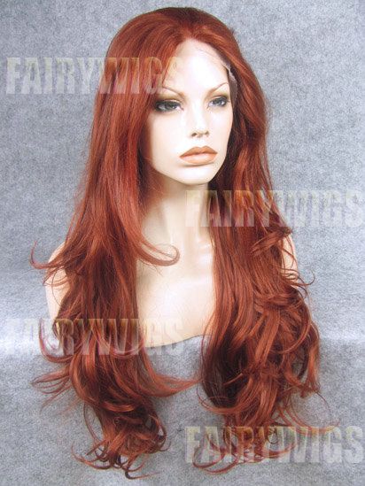 Special Cool Long Red Female Wavy Lace Front Hair Wig 24 Inch