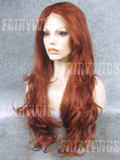 Special Cool Long Red Female Wavy Lace Front Hair Wig 24 Inch