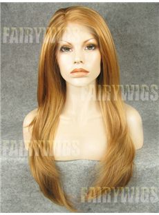 Mysterious Long Blonde Female Straight Lace Front Hair Wig 22 Inch