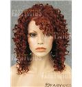 Online Wigs Medium Red Female Curly Lace Front Hair Wig 14 Inch