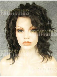 Exquisite Medium Sepia Female Wavy Lace Front Hair Wig 14 Inch